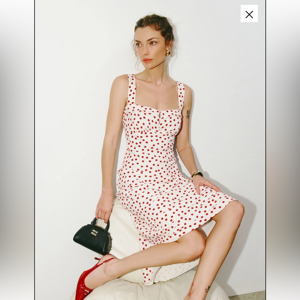 Reformation Polka Dot Sleeveless Dress - Red and White NWT